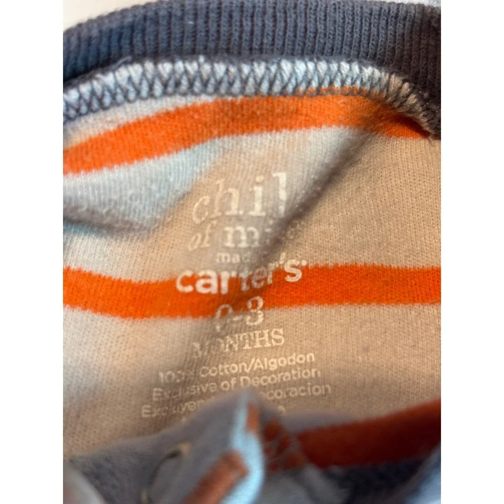 Gerber Carter's Baby Sleepers Pajamas 0-3 Months Striped Dog Print Footies Set 3
